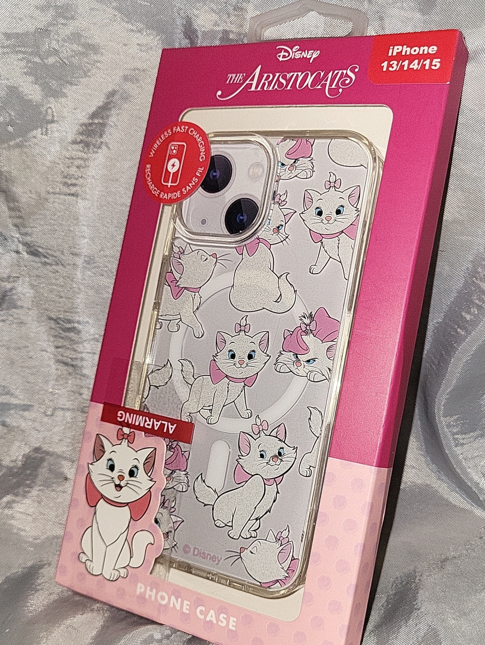 Disney The Aristocats Marie Clear Iphone  13 14 15 Phone Case with Pink Accents